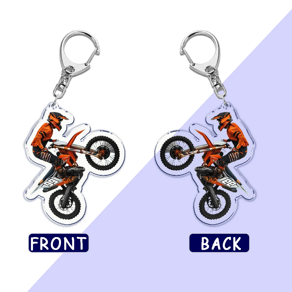 Cool Motorcycle Biker Dirt Bike Keychain for Accessories Bag Pendant Dirtbike Key Chain Ring Keyring Jewelry Gifts Motocross