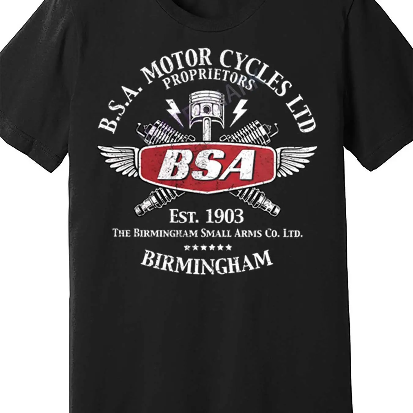 

Мужская футболка BSA Vintage Motorcycle Birmingham - классический мотоциклетный дизайн с ретро-дизайном BSA, разработанный для любителей мотоциклов.