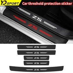 Protector de umbral de puerta de coche de fibra de carbono, parachoques de maletero, antiarañazos, pegatina impermeable para MG ZS, accesorios para automóviles