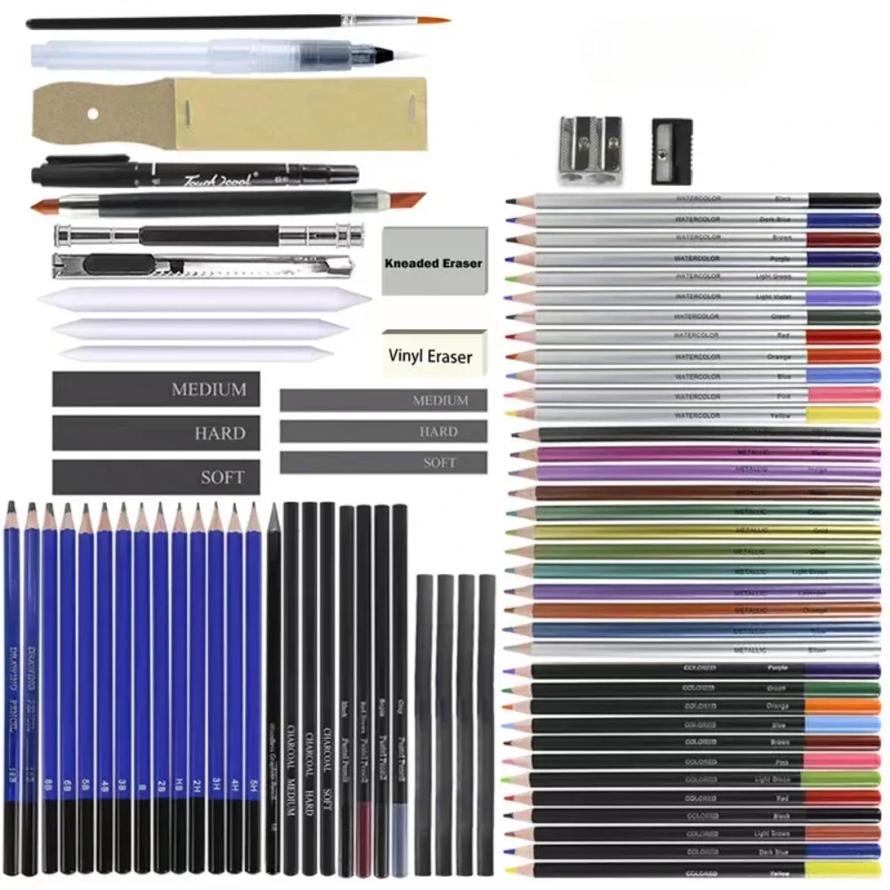 Imagem -05 - Arte Pintura Conjunto com Lápis de Chumbo Esboço Cor Escola Profissional Desenho Suprimentos Alta Qualidade 35 Pcs 83 Pcs