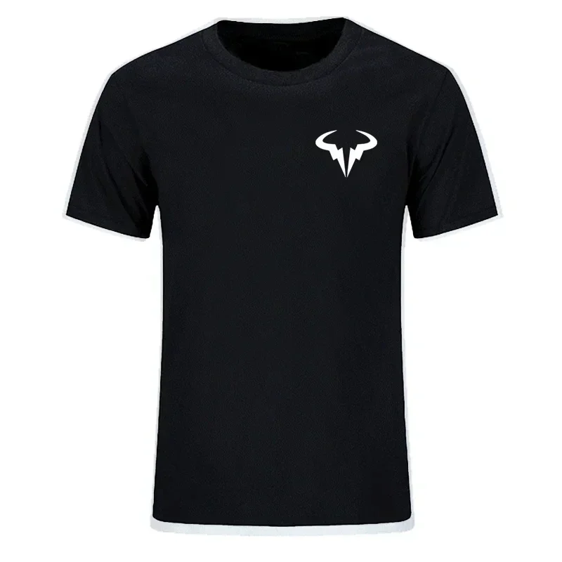 Camiseta Estampada do Jogador de Tênis Rafael B B Nadal, Camiseta Masculina de Algodão de Manga Curta, Top de Alta Qualidade com Gola Redonda