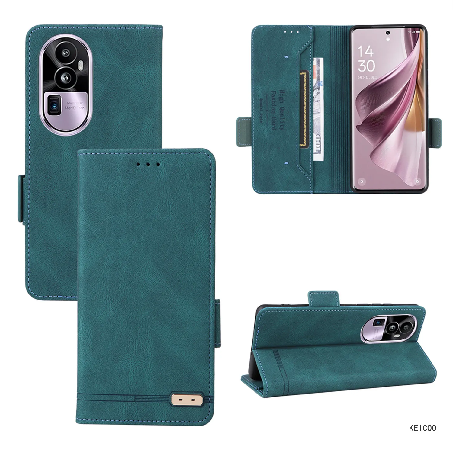 Hardware Magnetic Buckle Etui For Oppo Reno 10 Reno10 9 8 Pro Plus PHW110 Phone Shell Non-slip Anti-fall Flip Cover Phone Case