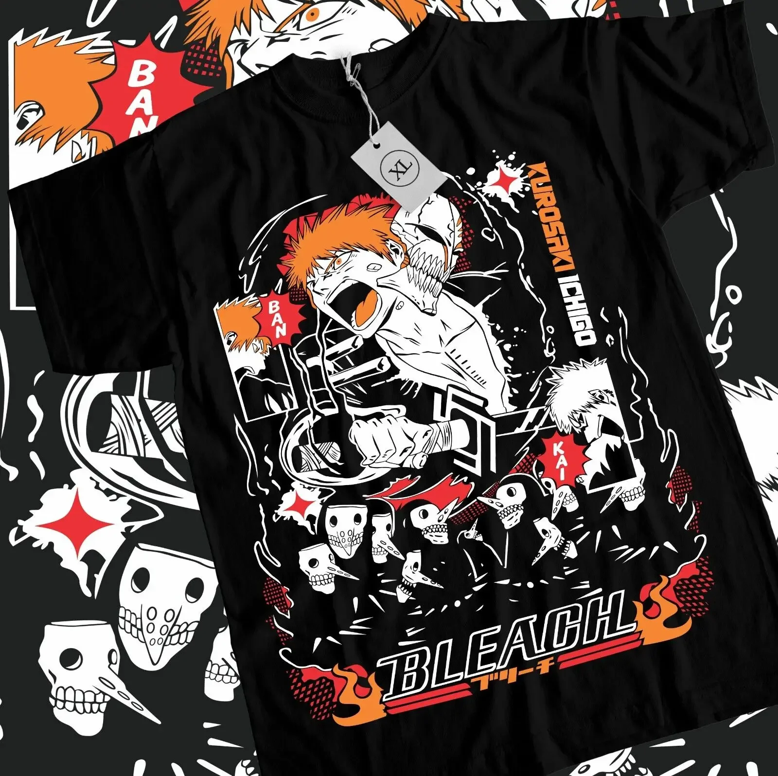 

Bleach T-Shirt Zaraki Kenpachi Ichigo Bankai Manga Strip Horror Shirt All Size