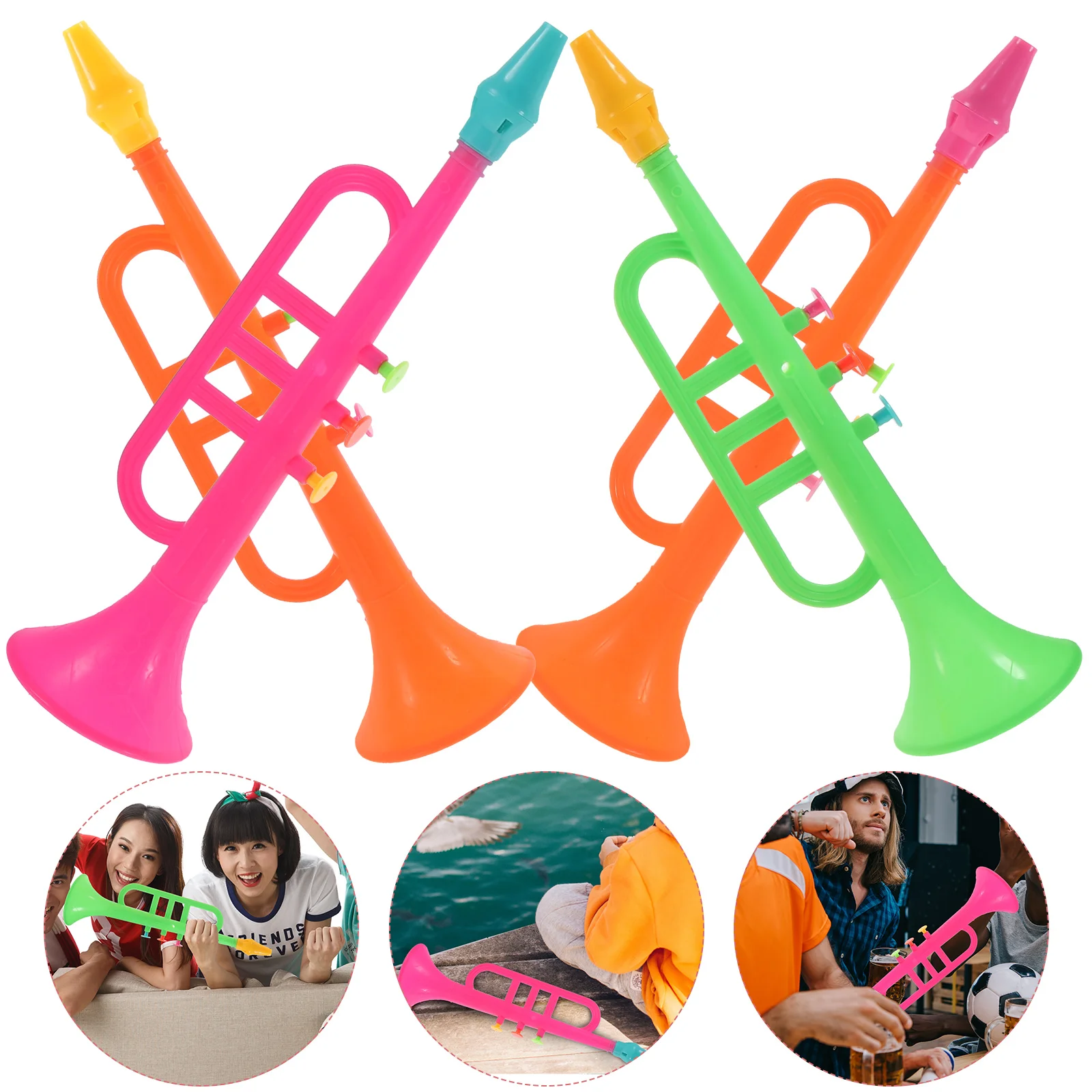 4 Pcs Trumpet Noise Maker Musical Instruments Mini Simulation Horn Party Noisemakers