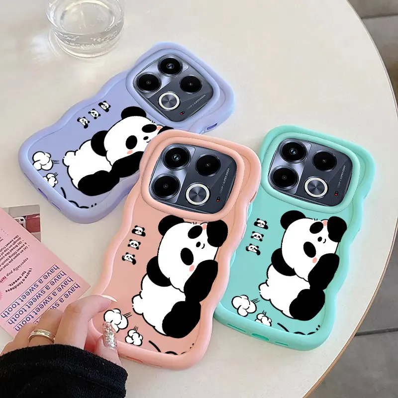 Panda Fashion Phone Case For Infinix HOT NOTE 30 30I 40 PLAY SMART 6 7 8 PLUS Soft Coque Wavy Edged Protect Cover Girl Shell