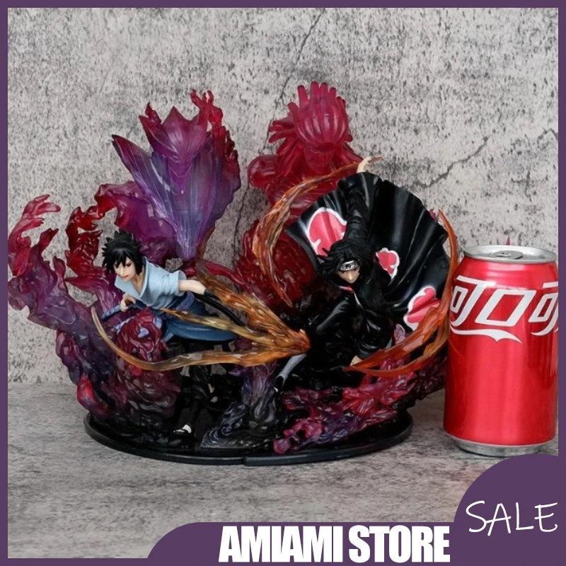 

21см Наруто Учиха Братья Пламя Вер. Статуя Саске и Итачи Bond Scene, ограниченная серия, модель из ПВХ для демонстрации мальчиков, подарки, игрушки