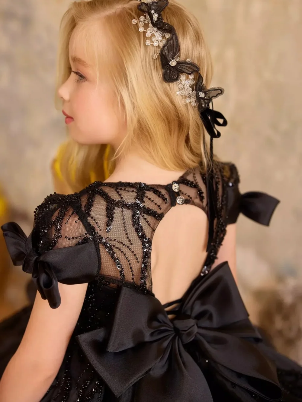 عيد الميلاد أنيقة مطرز الفتيات فساتين للحزب الحلو الفاخرة القوس البسيطة الاطفال الأميرة ثوب أزياء مسرحية حجم كبير 2-14Y