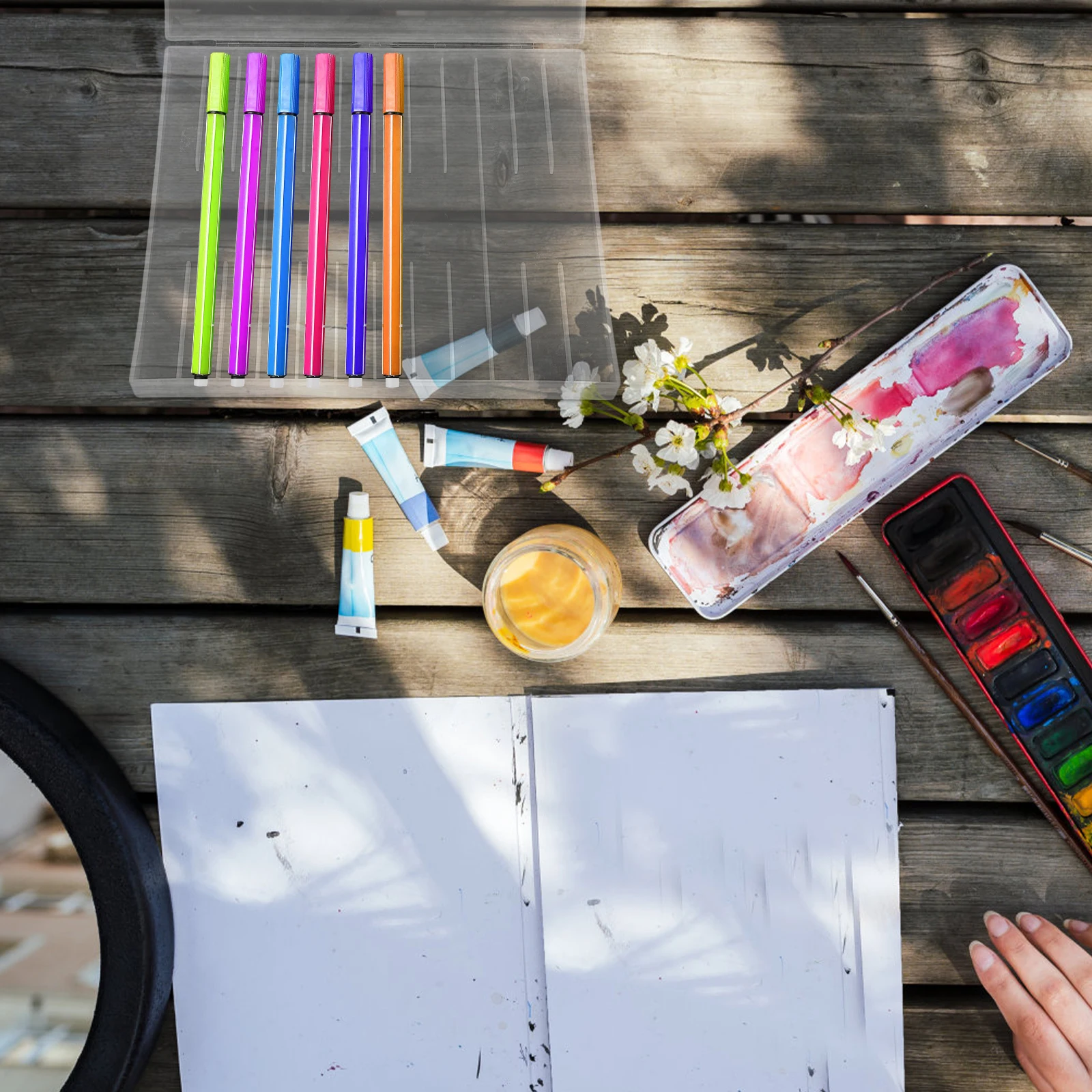 

Pen Case Multi-Slot Hard Shell Portable Small Pencil Box for Fountain Pens Ballpoint Pens Writing Pen Storage Pencil Case