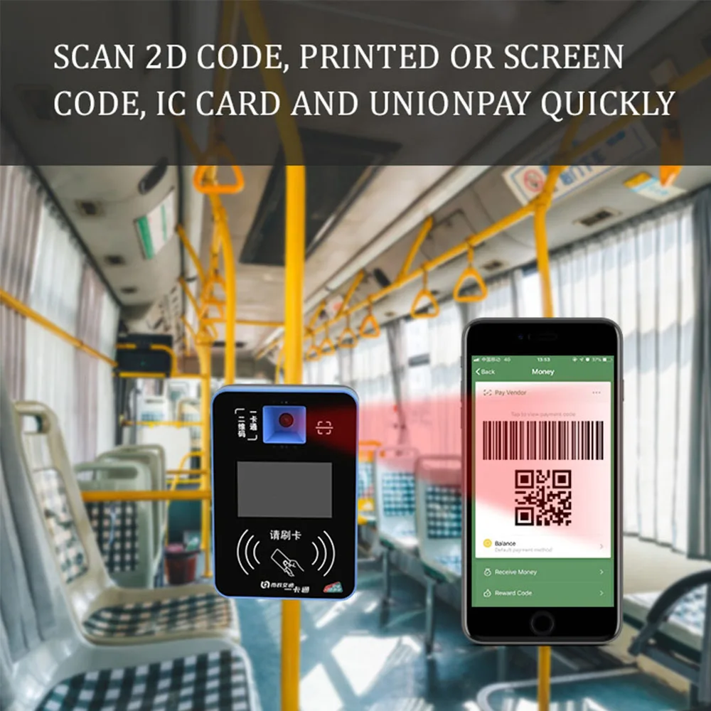 Bus Fare Collection System Smart Gprs Nfc Android Bus Validator Support Four ISO7816 Sim Cards 5 Inch TFT Color Display 12V-36V