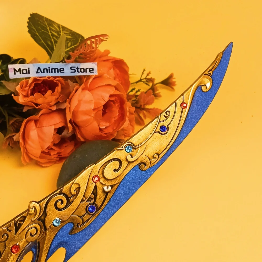 11.6 بوصة معدنية ثلاثة مملكة كاتانا الأصلي الساموراي صابر أنيمي السيف القديم دمشق السيف الحجم الحقيقي اليابانية كاتانا لعبة هدية