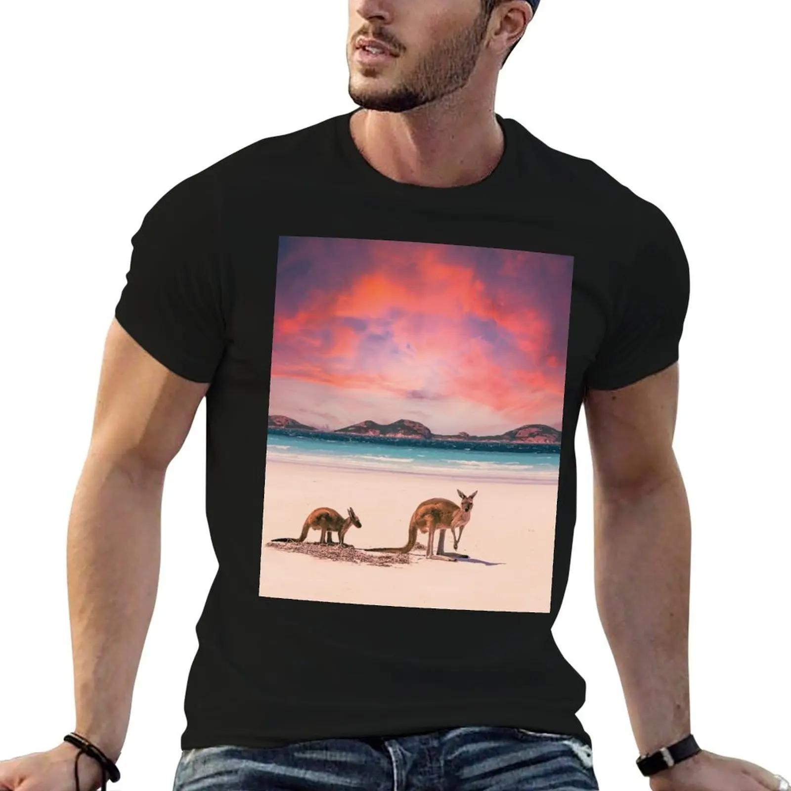 Lucky Bay, Western Australia, Kangaroo T-Shirt graphic tee shirt baggy shirts mens white t shirts