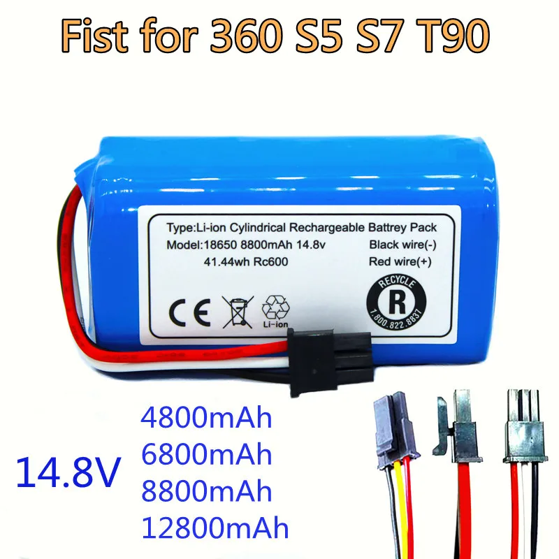 Paquete de batería de14,8V, 100% mah para Robot aspirador, baterías de repuesto para 8800 S5, S7, T90.14.8v. 360 mAh, 8800 nuevo.
