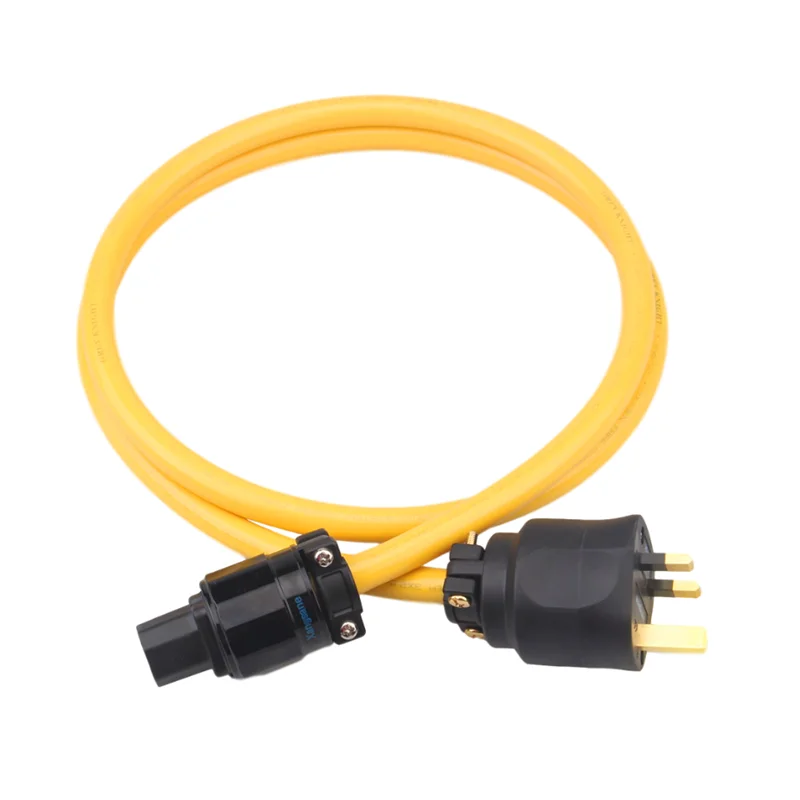 HiFi Audio Power Cable Gold Plated UK Plug C13 Connector socket connector AMP CD player Audio power cable