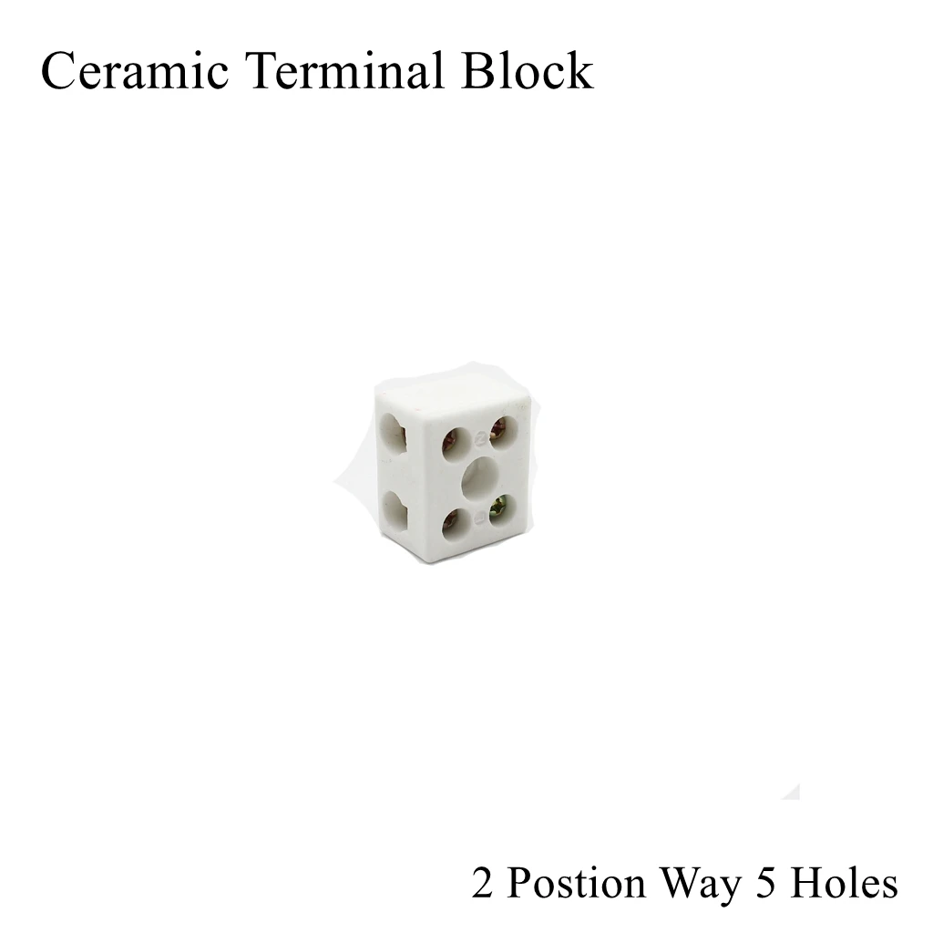 Ceramic Wiring Terminal Block 2 Postion Way 5 Hole High Temperature Frequency Porcelain Dual Multi Row Electric Cable Connector