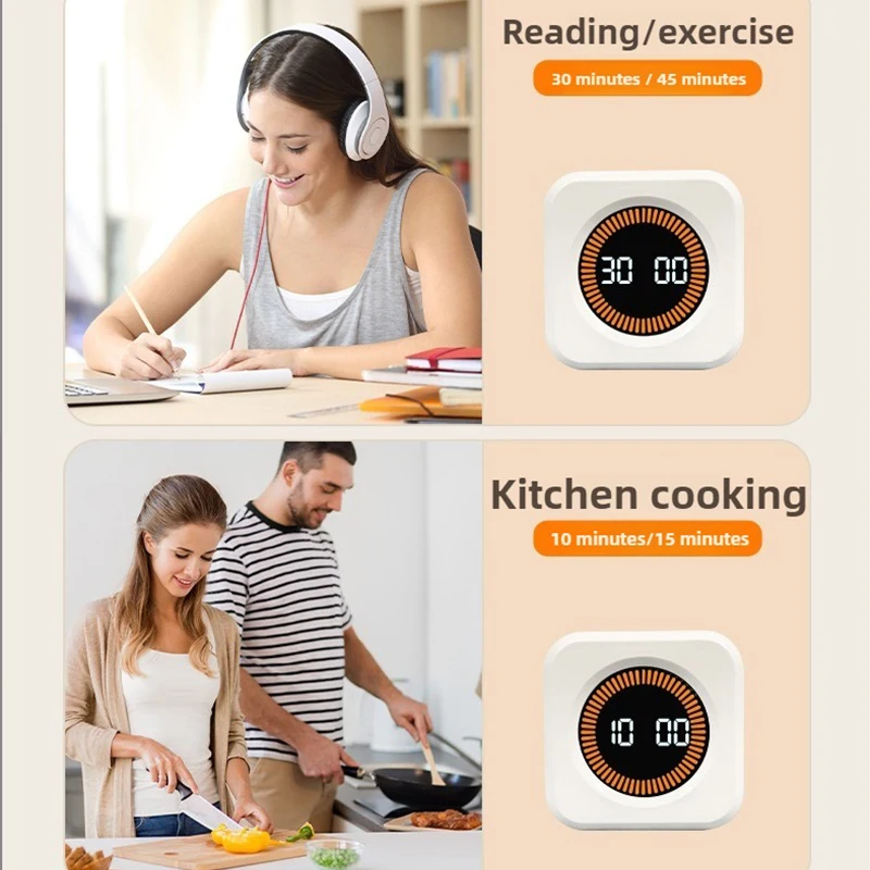 مؤقت بصري مؤقت تنازلي رقمي مع وظيفة الذاكرة استشعار الجاذبية/توقيت دوار دراسة 60 دقيقة مؤقت صامت للطهي #6