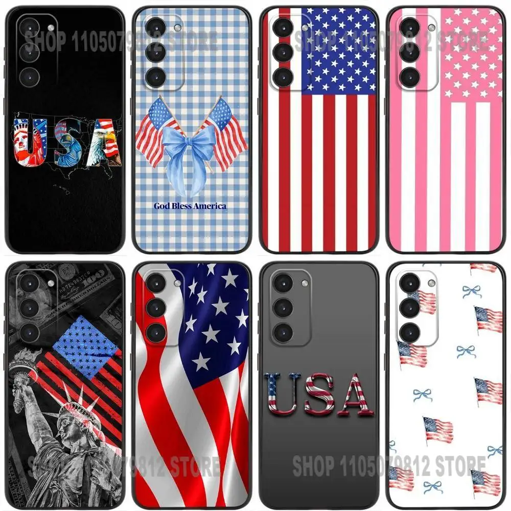 

America USA Flag Cool Phone Case For Samsung Galaxy A20,21s,22,31,32,52,53,72,73,80,91 Soft Silicone Black Cover