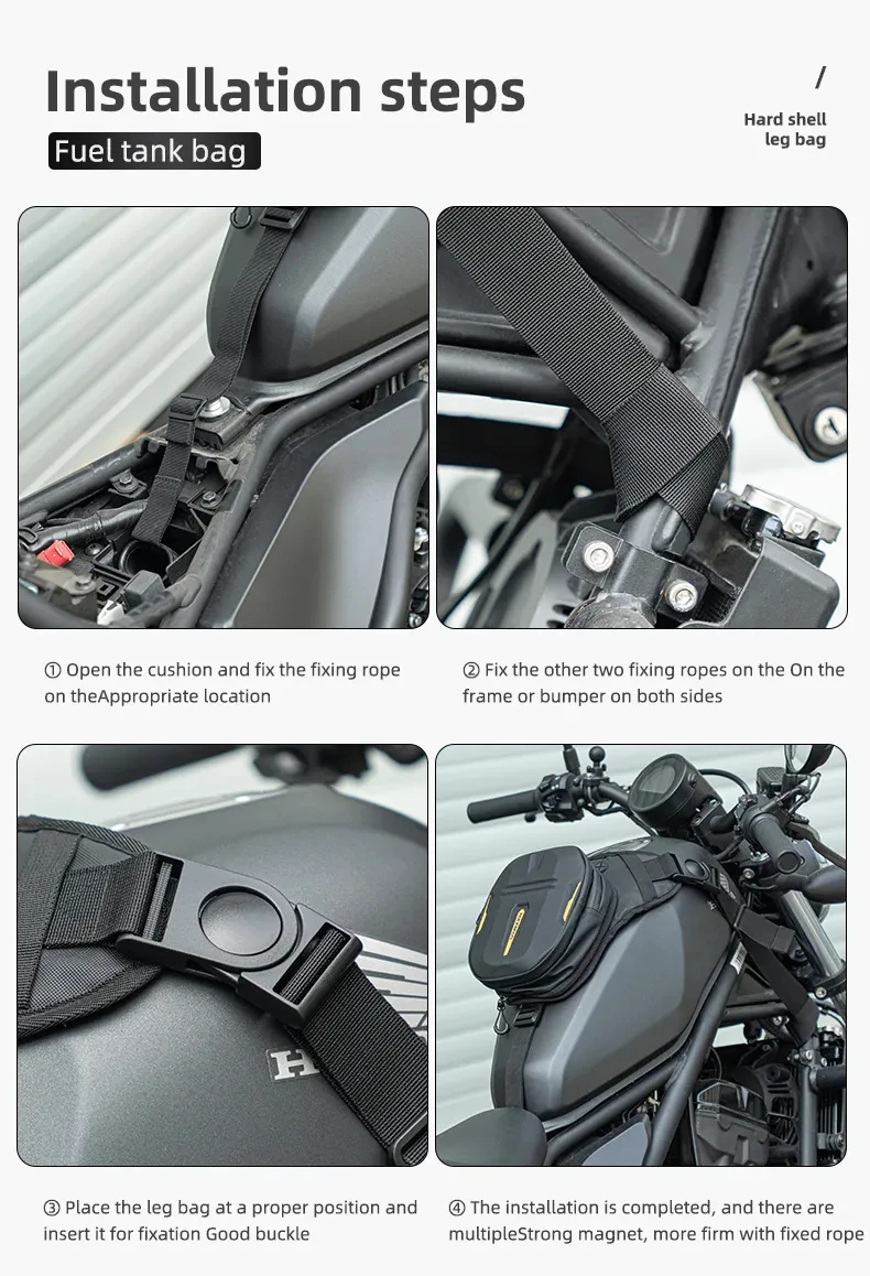 ROCKBROS Große Motorradtasche, wasserdichte Hüfttasche, Bauchtasche, Outdoor-Motorrad-Gürteltasche – Detail 18
