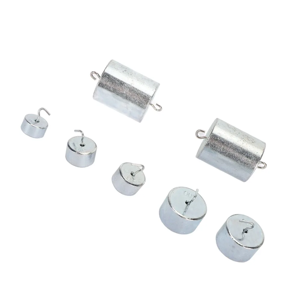 7pcs Metal Metal Hook Weights Double Hook Solid Physics Experiment Weights Stackable Precision Combination Hook Weights
