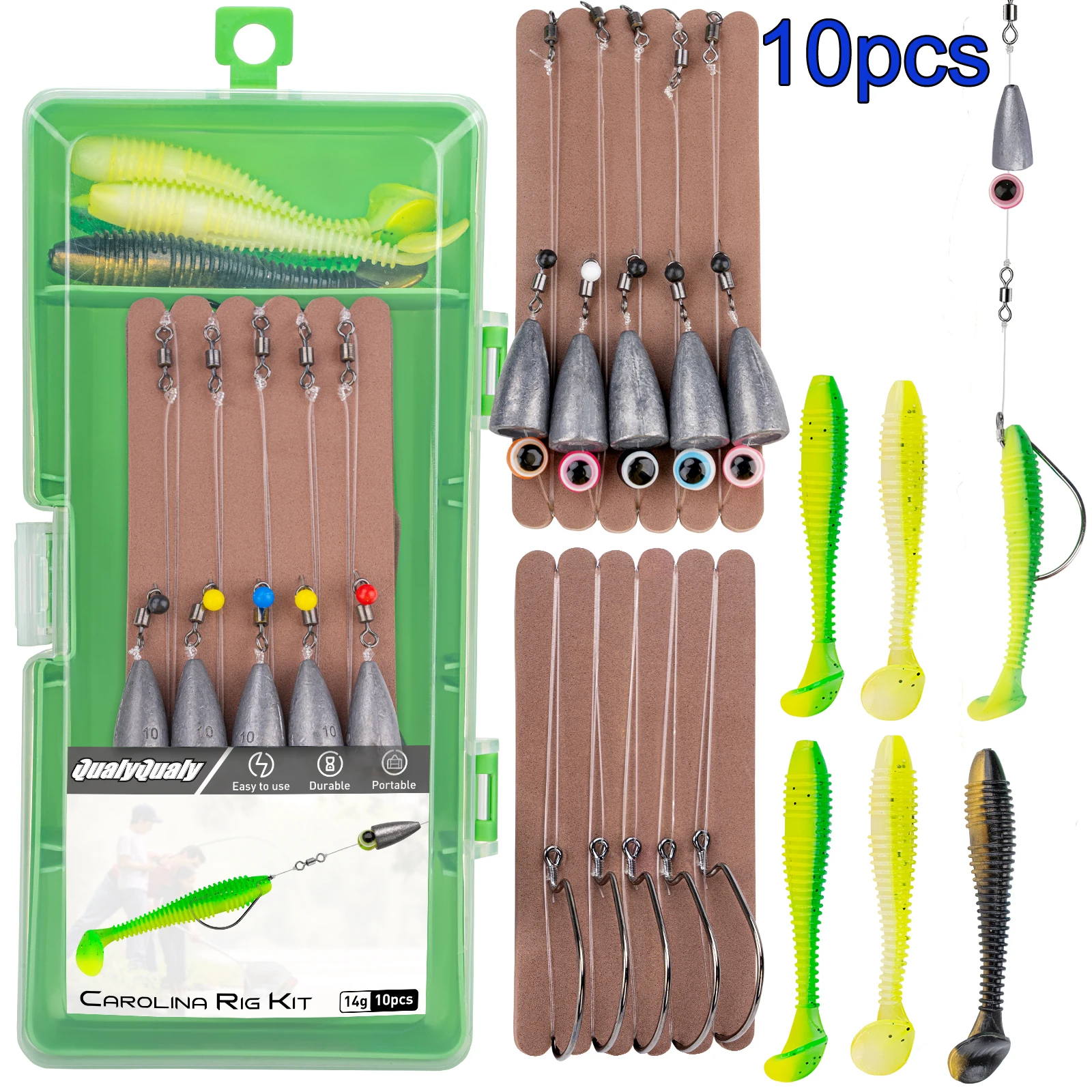 10-pecas-carolina-ready-rigs-com-iscas-artificiais-macias-7g-10g-14g-chumbadas-de-chumbo-tipo-bala-estralhos-de-pesca-com-giradores-anzois-2-0-3-0-texas-rig