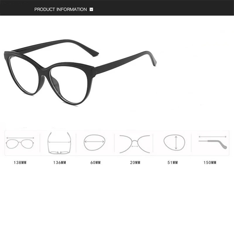 Pink Frame Anti Blue Rays Cat Eye Nearsighted Glasses For Women Fashion Short-sight Eyeglasses Prescription 0 -0.5 -0.75 To -6.0