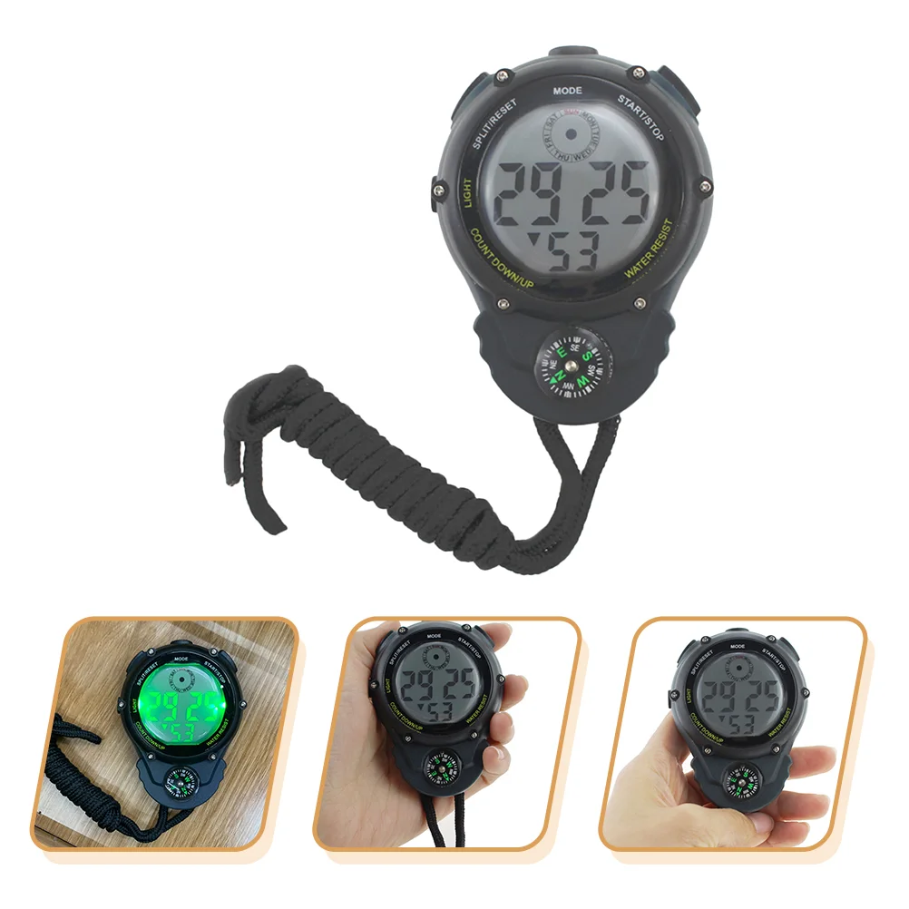 

Stopwatch Timekeeping Tool Portable Cronometro Electronic Timer for Sports Game Major Black Competitions Match Fitness