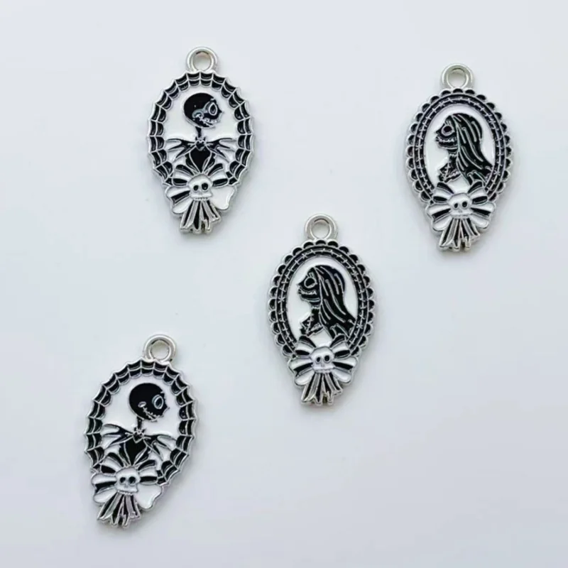 10pcs Alloy Halloween Skull Charms for Jewelry Making Fashion Earrings Pendant Bracelet Necklace Accessories Diy Craft