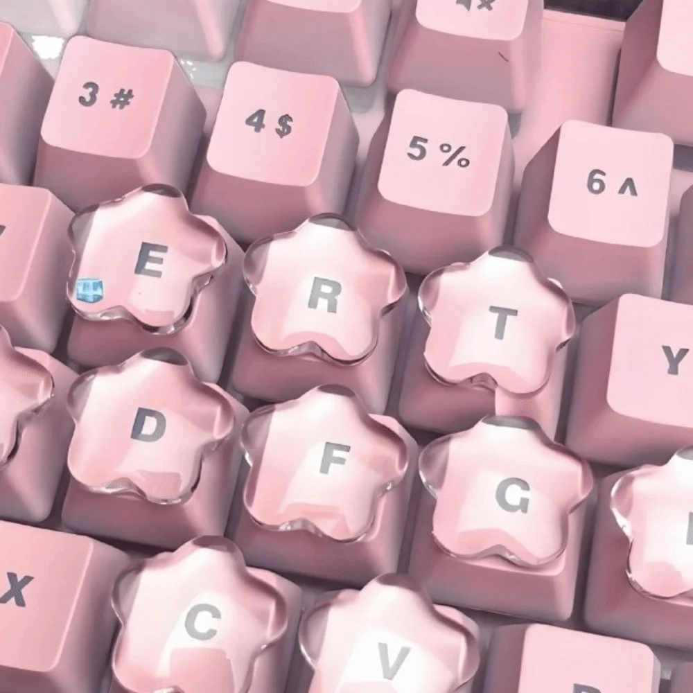 3D Clear Raised Keyboard Stickers Silicone Transparent Long Nails Keyboard Stickers Raised Pad Magnified Letter