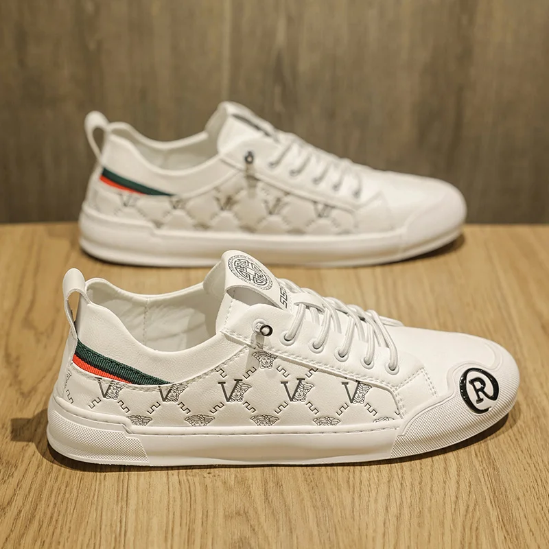 أحذية تزلج رجالية حمراء عالية الجودة من الجلد ماركات فاخرة أحذية رياضية للرجال أحذية مسطحة خفيفة الوزن ومنخفضة القطع أحذية مصممين للرجال