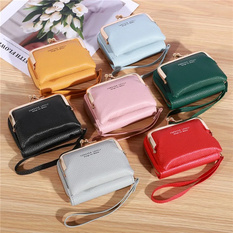 New Women Wallets Fashion Short PU Leather Top Quality Card Holder Female Zipper Purse Card Wallet Small Wallet for Women