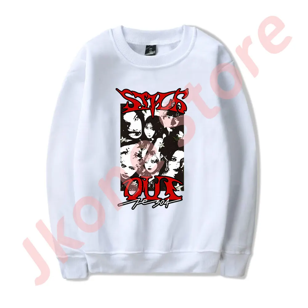 Kpop NMIXX Fe3O4 Stick Out Merch Crewneck Sweatshirts Cosplay Women Men Fashion Casual Long Sleeve T-Shirts