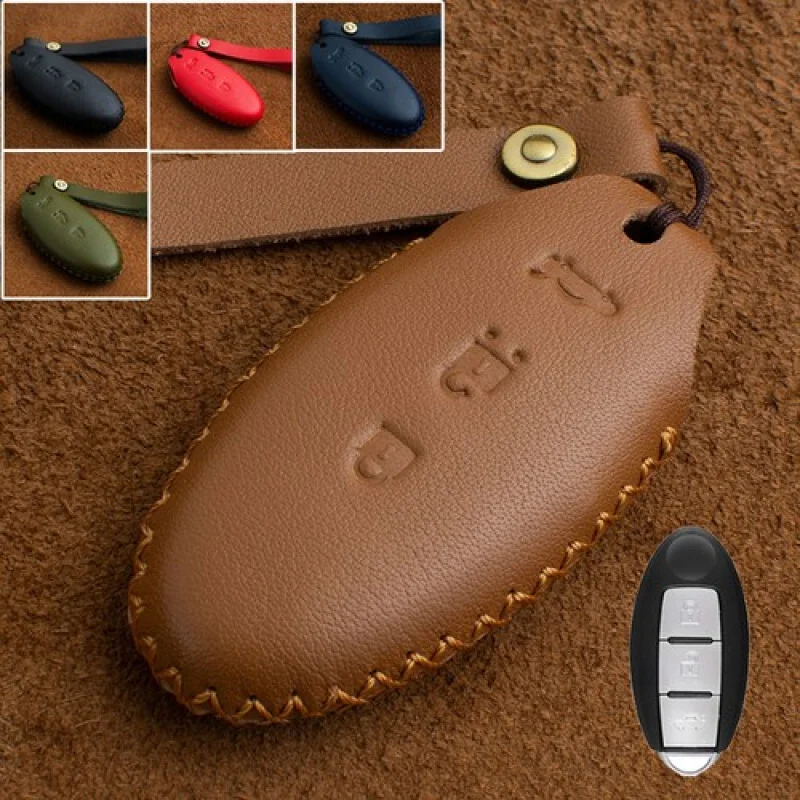 

A+ Real Leather Car Key Case Cover For Nissan Qashqai Pulsar Juke March 370Z Versa