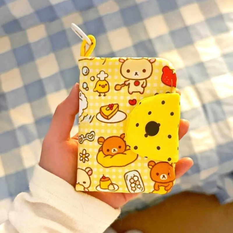 Kawaii Cartoon Rilakkumas Coin Purse Mini Wallet Portable Multi-function Pouch for Student Key Card Coin Storage Gift Toys