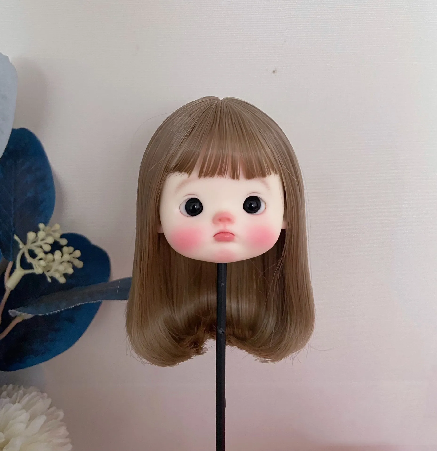 

Doll accessories 1/8 BJD doll hair, high temperature silk smooth wig pear flower long hair free shipping