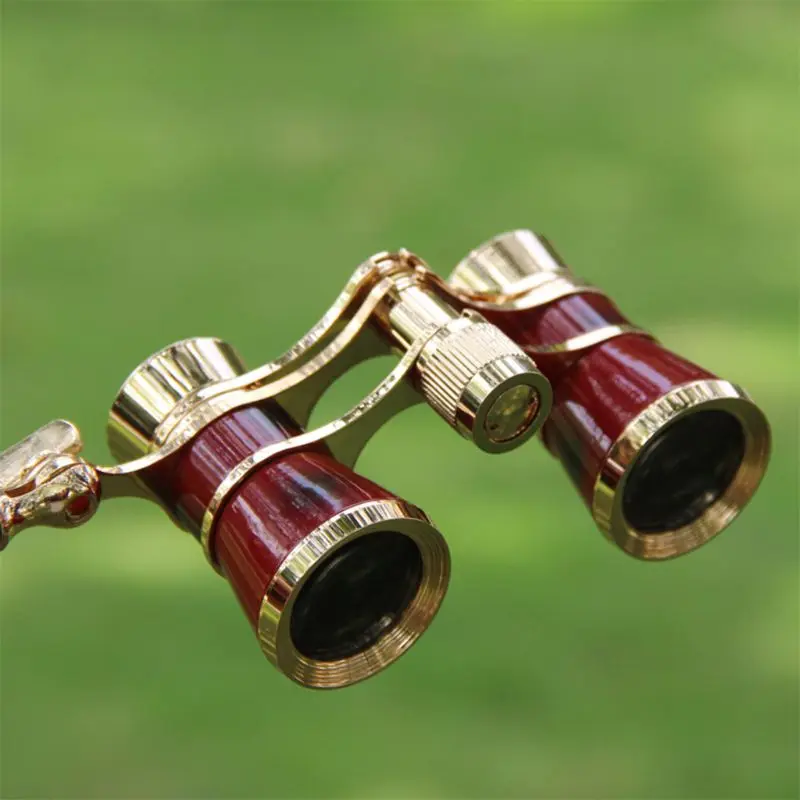 B50 Mini Protable Vintage Glasses Binocular Telescope with Handle Fashion Women Elegant Multipurpose Opera Theater Horse