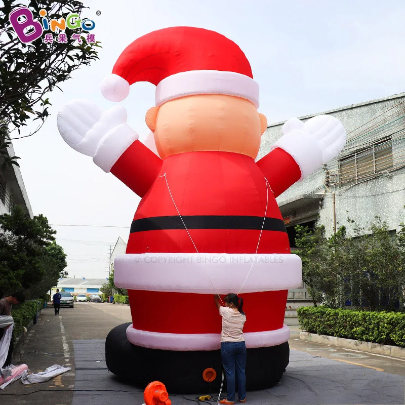 Balon Model Santa Claus tiup 6m/20 kaki tinggi mainan dekorasi Natal iklan luar ruangan