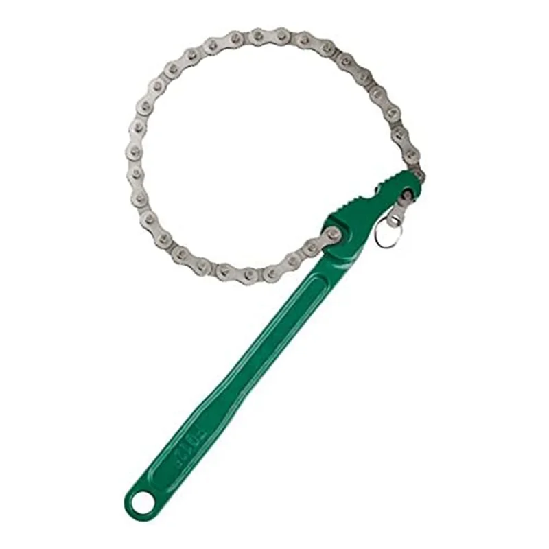 B50C Sturdy Adjustable Heavy Duty Ratchet Chain Oil Filter Wrench Reversible Chain Style Pipe Mount Wrench 16 Inch