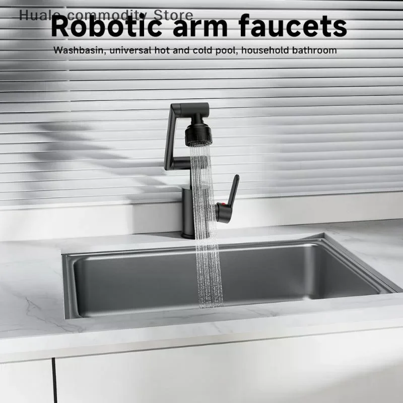 【HG】Kitchen Faucet Stainless 360 Degree Rotating Faucet Sink Wall Mounted Faucet 2 Water Outlet Modes