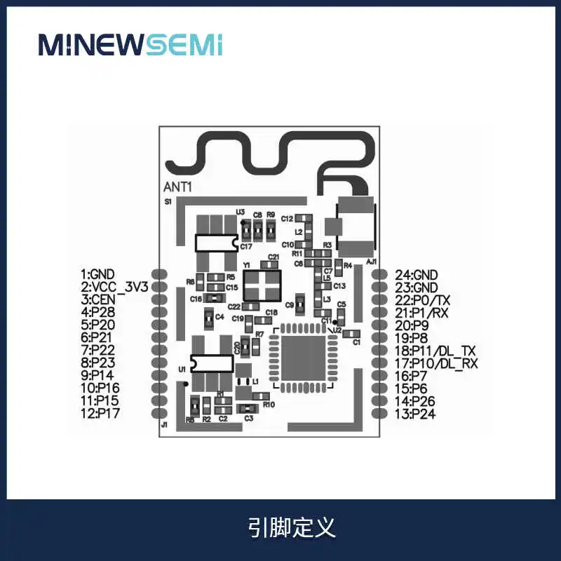 5pcs WiFi4+BLE 5.2 Module ME16WS02 High Running Speed, Long-distance 2.4G Without DCDC