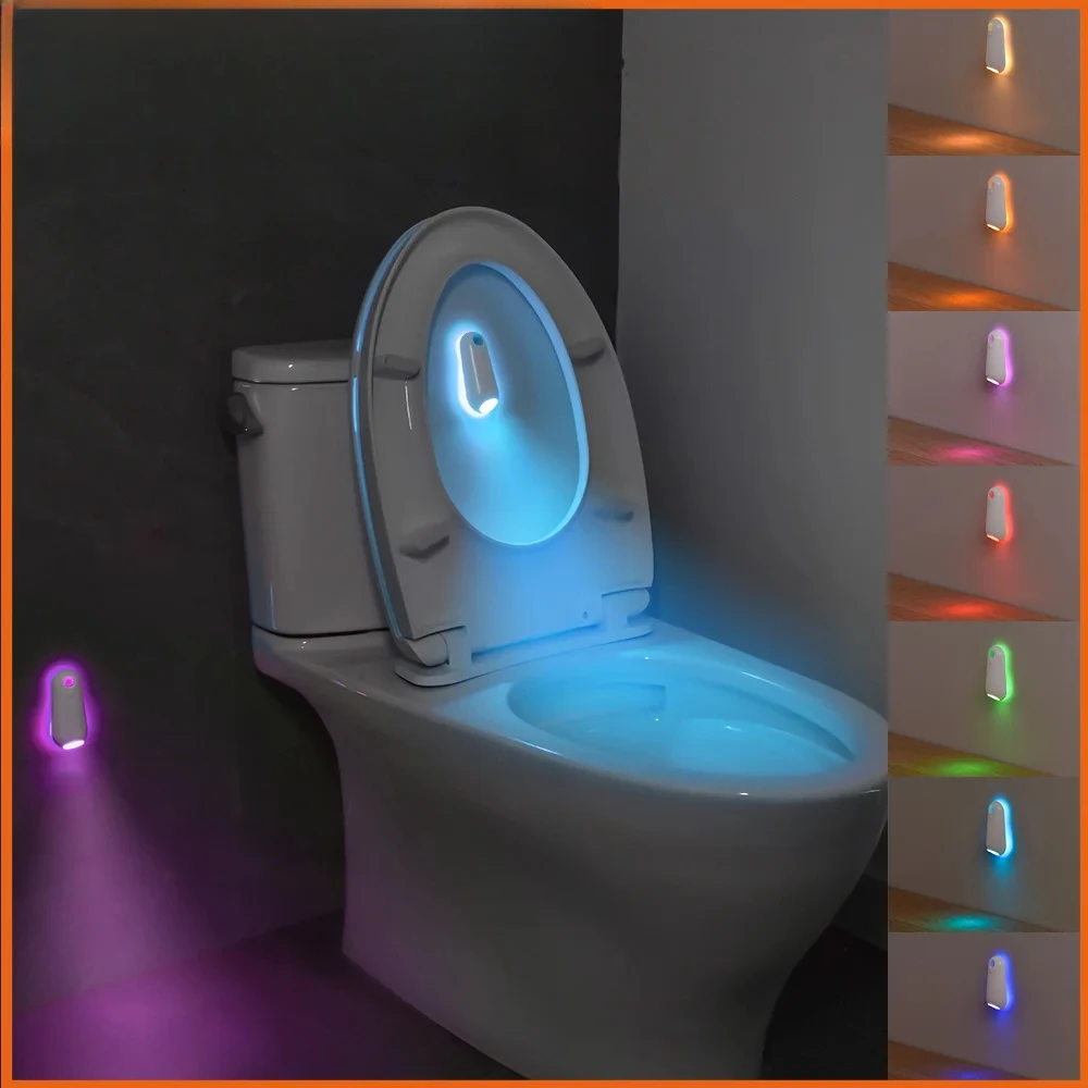 

LED Light Toilet Night Motion Sensor Toilet Bowl RGB 7Color Changing For Bathroom Decoration LED Rechargeable
