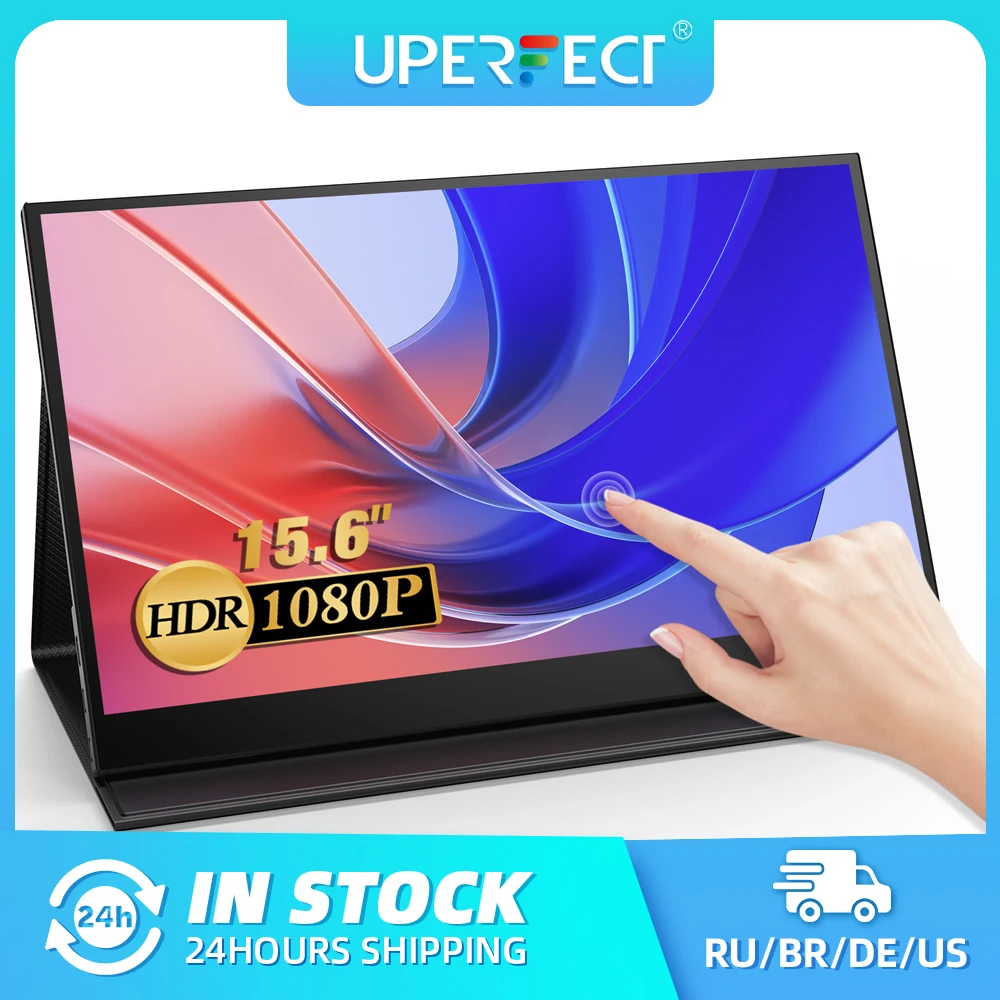 UPERFECT Touchscreen Portable Monitor 15.6inch 1080P USB C HDMI IPS External Display for Laptop Phone Computer Xbox Switch PS4/5