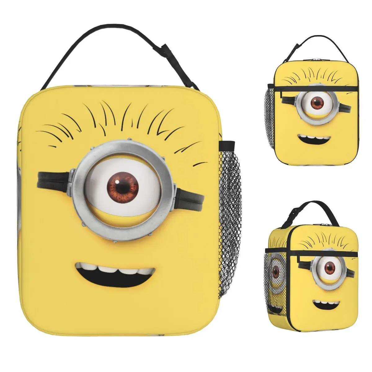 

M-Minions Carl Face Изолированные сумки для обеда Герметичный контейнер для обеда Термосумка-тоут Ланч-бокс Колледж Путешествия Мужчины Женщины