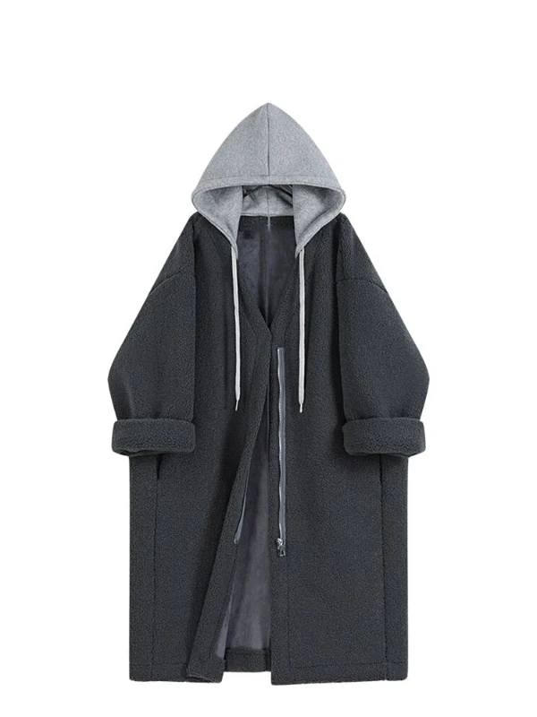 

Laid-ba Sle Куртка с капюшоном средней длины ex Thiened Long Sve Цветная повседневная верхняя одежда на молнии