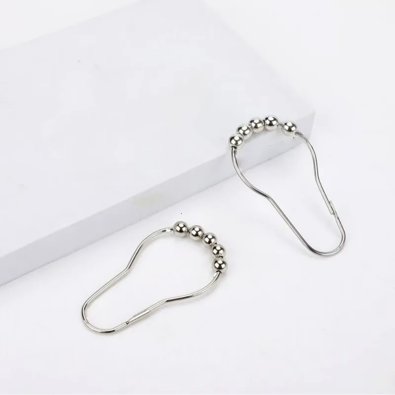 Decorative Gourd Shape 100 pcs Curtain Hooks, Smooth Roller Ball, Shower Curtain Liner & Closet Hanging, Anti-Drop Design
