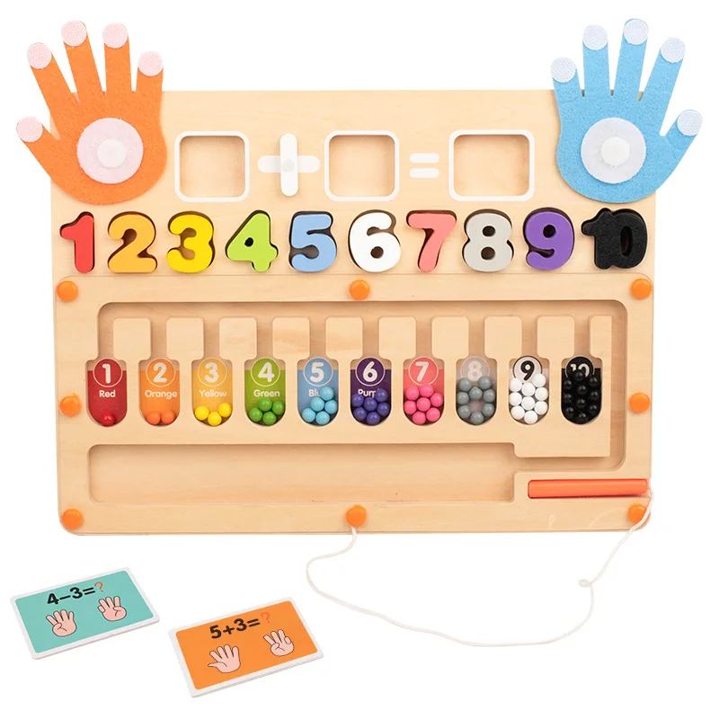 أطفال مونتيسوري قلم مغناطيسي ألعاب المتاهة الرقمية أصابع الطفل العد تصنيف الألوان القلم عقد التدريب التعليم المبكر Toye #6