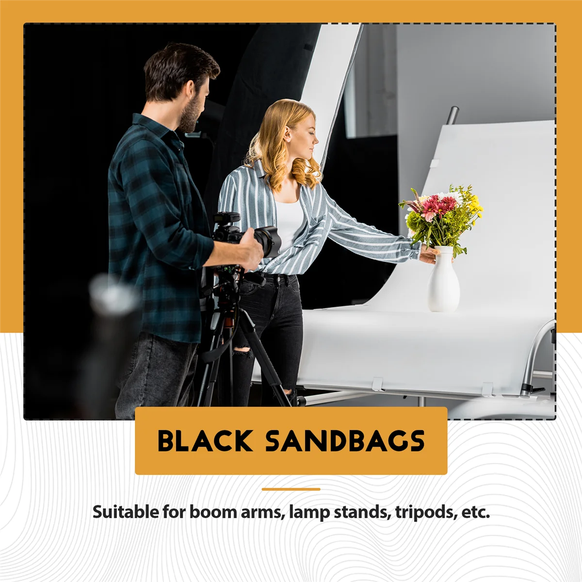 

ABAN сверхмощный мешок с песком для фотосъемки, студийный видео мешок с песком для световых стоек, штатив-стойка, комплект из 2 упаковок