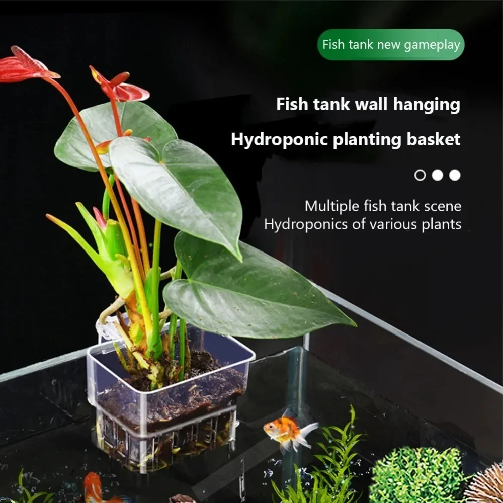 Aquarium Hanging Planter Cups Wall Mounted Aquatic Plants Holder Aquarium Planter Basket Fish Tank Plants Pot Fish Tank pecera