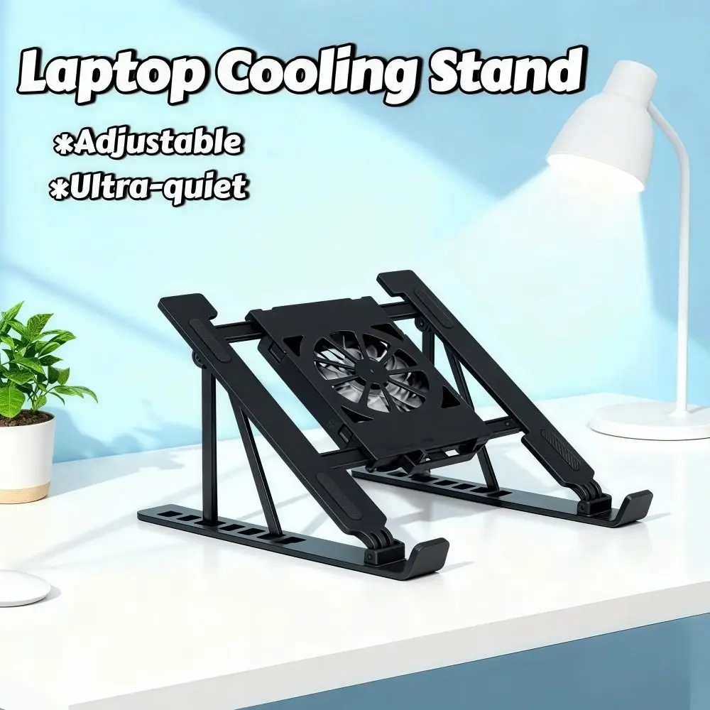 Universal Laptop Cooling Stand with Fan Adjustable Laptop Lift Stand Multi-High Adjustment Portable TabletPC Hanging Holder