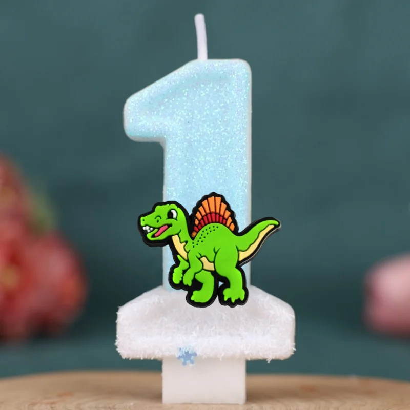 0-9 Number Dinosaur Theme Party Birthday Candle Happy Birthday Cake Candle Birthday Baking Anniversary Animal Party Decoration