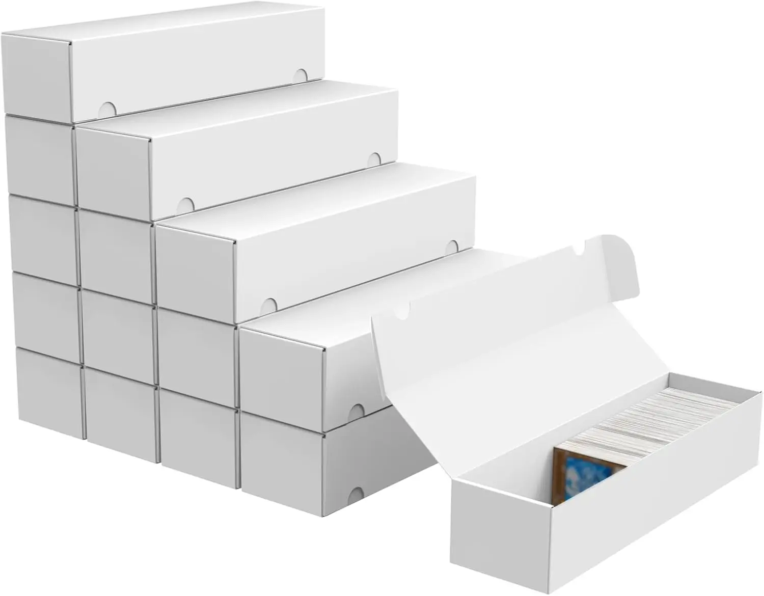 

15-Pack 1100 Count White Corrugated Cardboard Storage Box for TCG/Magic/Basketball Cards