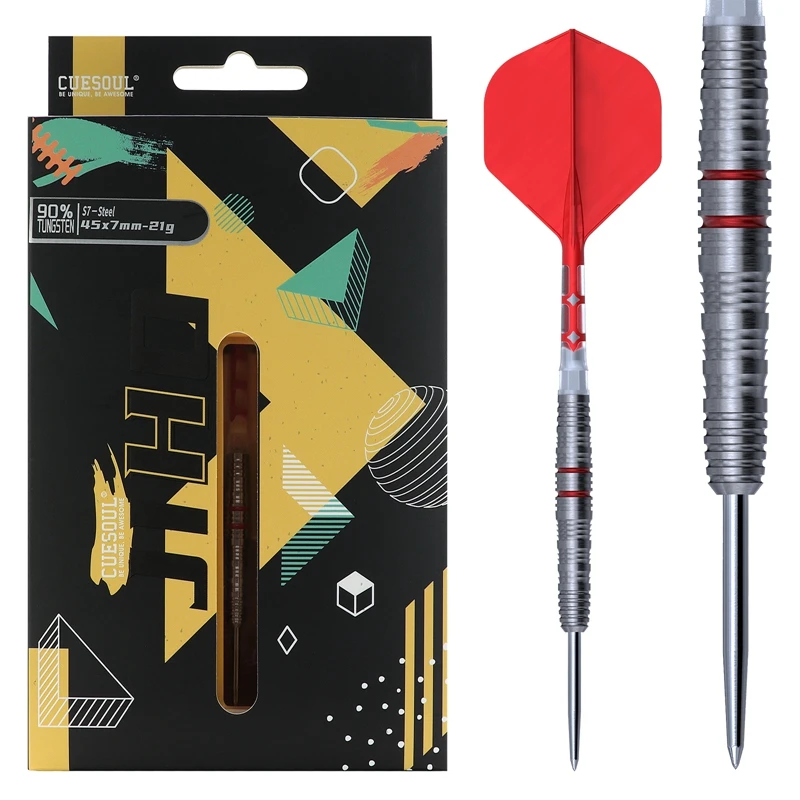 

CUESOUL JIHO S7 21g/23g Steel Tip Darts 90% Tungsten Dart Set with Unifying ROST T19 Flight